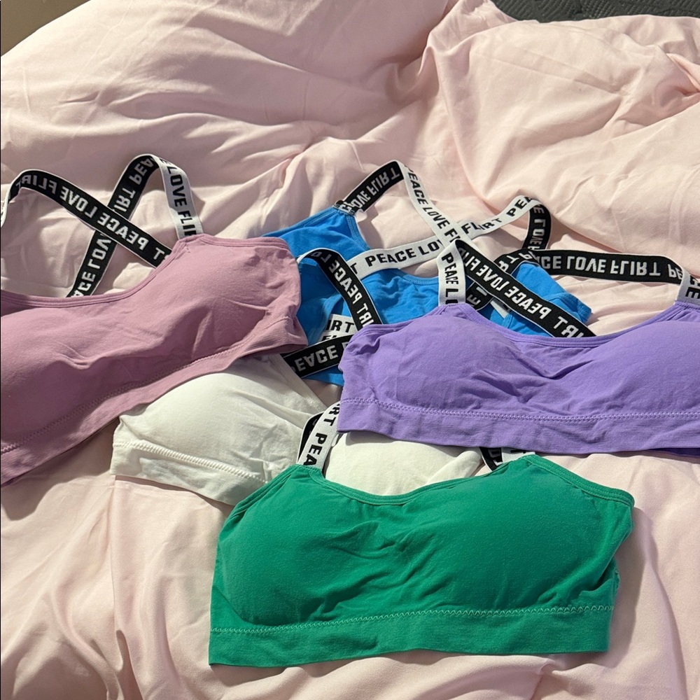 Bras. Fun rainbow colors. NWOT. Size: XL. Five Pack